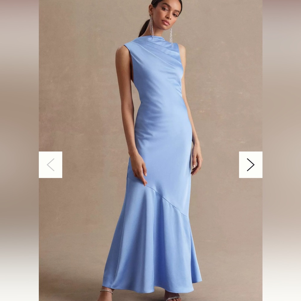 Significant Other Lana Cowl-Neck Tie-Back Satin Maxi Dress